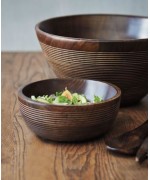 Ridge Dark Bowl Mango Wood Serving